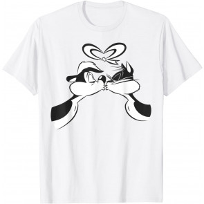 US Looney Tunes Pepe Le Pew Valentines Kiss 01 White T-Shirt