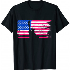 USA American Flag Freedom Patriotic Statue Of Liberty T-Shirt