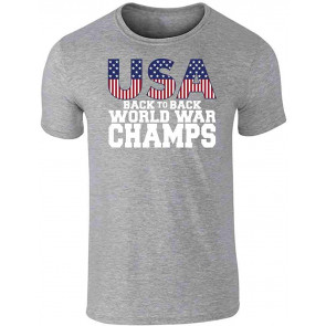 USA Back To Back World War Champions 4th Of July Graphic T-Shirt