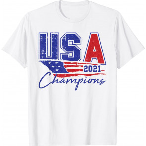 USA Champions 2021 Soccer American Football Team Sport Fan T-Shirt