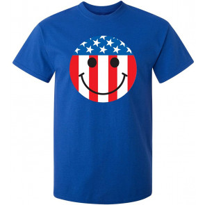 USA Flag Smile Face Besty Ross Flag Emoticon Patriotic 4th Of July T-Shirt