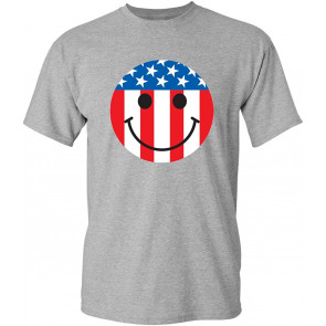USA Flag Smile Face T-Shirt