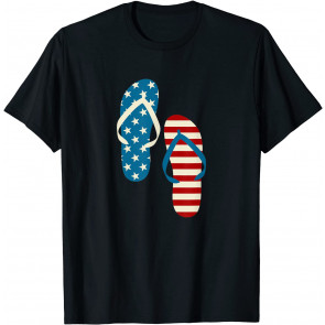 USA Flip Flop Patriotic Stars Stripes 4th July Inspired Gift T-Shirt