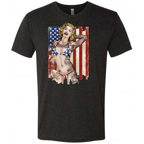 USA Marilyn Monroe - America Flag Patriot - Tri-Blend T-Shirt