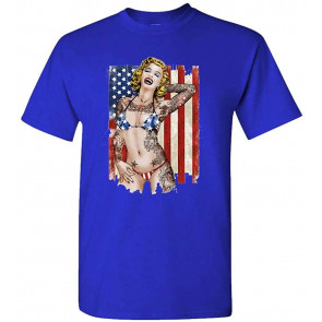 USA Marilyn Monroe - America Flag Patriot - T-Shirt