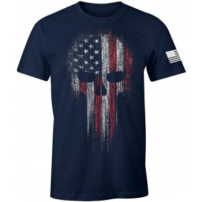 USA Military American Skull Flag Patriotic T-Shirt