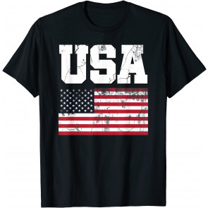 USA Patriotic American Flag Vintage US Distressed T-Shirt