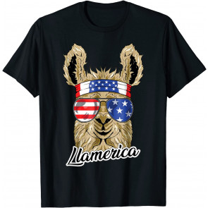 USA Patriotic American Llama July 4th Alpaca Cute T-Shirt