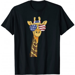 USA Patriotic Giraffe  T-Shirt