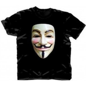 V For Vendetta Photo Real Vendetta Mask Black T-Shirt