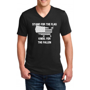 V Neck Stand For The Flag Kneel For The Fallen T-Shirt