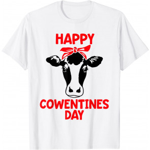 Valentines Day Animal Gift Happy Cowentines Pun T-Shirt