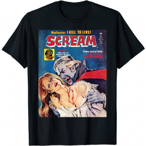 Vampire Dracula Halloween Horror Vintage Comic Book Retro T-Shirt