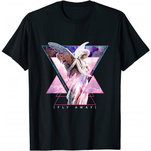 Vaporwave Angel Statue & Wings - Fly Away Aesthetic Art T-Shirt