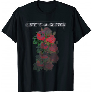 Vaporwave Japanese Streetwear LIFE'S A GLITCH Roses T-Shirt
