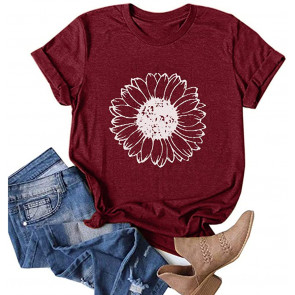 VEKDONE Sunflower Graphic T-Shirt