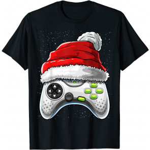 Video Game Controller Christmas Santa Hat T-Shirt