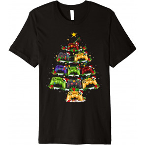 Video Game Lover Xmas Lighting Video Game Christmas Tree T-Shirt