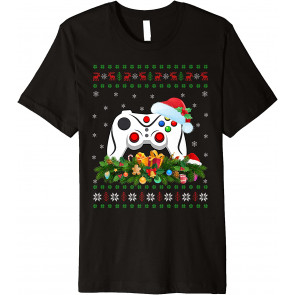 Video Game Lover Xmas Santa Hat Ugly Video Game Christmas T-Shirt