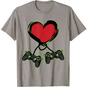 Video Gamer Heart Controller Valentine's Day  T-Shirt