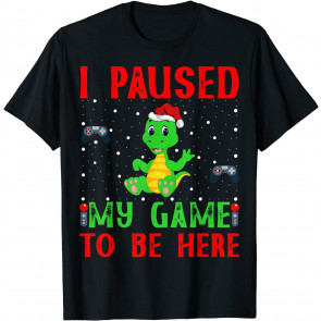 Video Gamer Xmas Boys Dinosaur Playing Video Game Christmas T-Shirt