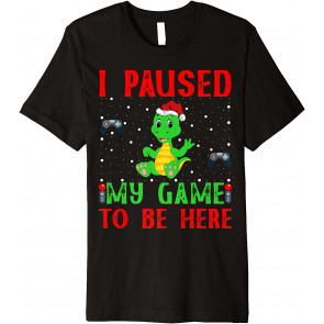 Video Gamer Xmas Boys Dinosaur Playing Video Game Christmas T-Shirt