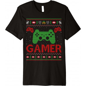 Video Gamer Xmas Ugly Boys Santa Video Game Christmas T-Shirt