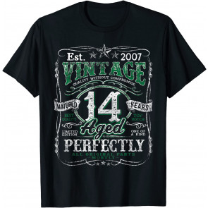 Vintage 14th Birthday 2007 Limited Edition Born In 2007 Gift T-Shirt