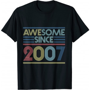 Vintage 14th Birthday Gifts - Awesome Since 2007 T-Shirt