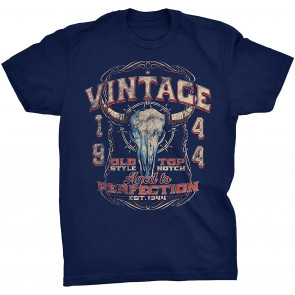 Vintage 1944 Aged To Perfection - Bull Skull T-Shirt