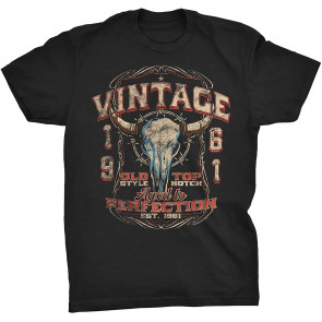 Vintage 1961 Aged To Perfection - Bull Skull T-Shirt