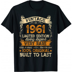 Vintage 1961 Limited Edition 61 Year Old 61st Birthday Men T-Shirt