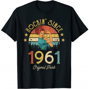 Vintage 1961 Rockin Since 60th Birthday Women 60 Years Old T-Shirt