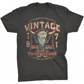 Vintage 1971 Aged To Perfection - Bull Skull T-Shirt