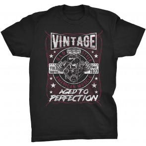 Vintage 1977 Aged To Perfection - American Muscle - 44th Birthday Gift T-Shirt