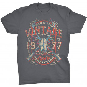 Vintage 1977 Aged To Perfection - Deer Skull T-Shirt