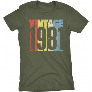 Vintage 1981 Retro Birthday Gift For Women T-Shirt