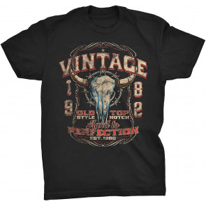 Vintage 1982 Aged To Perfection - Bull Skull T-Shirt