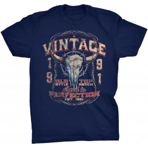 Vintage 1991 Aged To Perfection - Bull Skull T-Shirt
