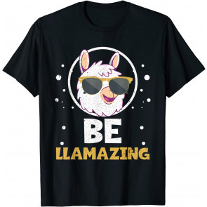 Vintage Amazing Llama Pun Be Llamazing Llama Lover T-Shirt