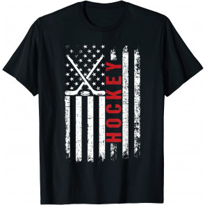 Vintage American Flag Hockey USA Patriotic T-Shirt