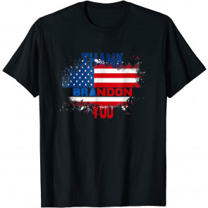Vintage American Flag Political Republican Thank You Brandon T-Shirt
