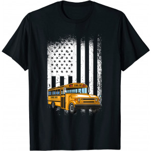 Vintage American Flag School Bus T-Shirt