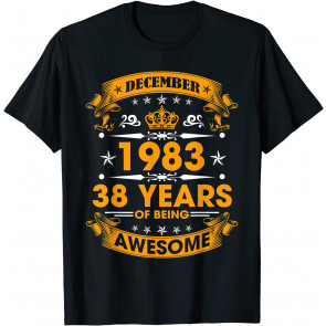 Vintage Born December 1983 38th Birthday 38 Years Old T-Shirt