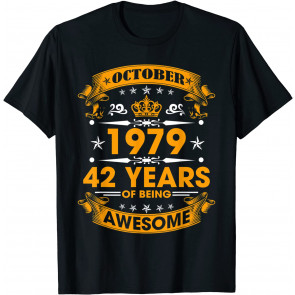 Vintage Born October 1979 42nd Birthday 42 Years Old Gifts T-Shirt