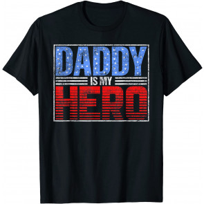 Vintage Daddy Is My Hero American Flag T-Shirt