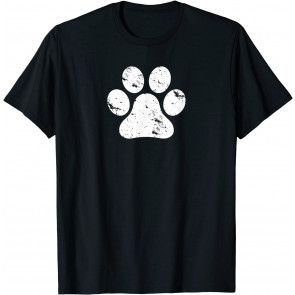 Vintage Distressed Dog Paw Men's And  T-Shirt