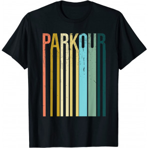 Vintage Distressed Retro Rainbow Style Parkour T-Shirt