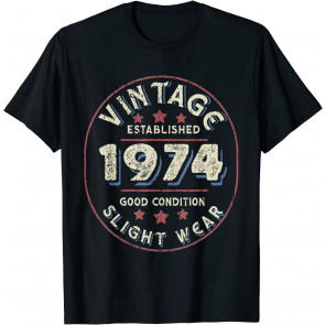 Vintage Established 1974 47th Birthday Party Retro Men T-Shirt