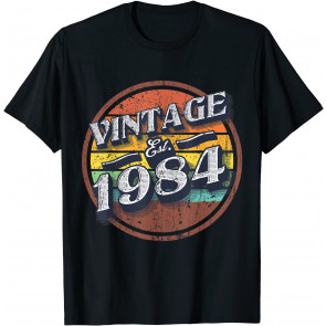 Vintage Established 1984 37th Birthday Party Retro Men T-Shirt